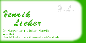 henrik licker business card